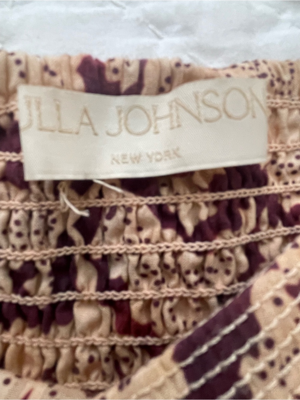 Ulla Johnson Amaranthus Floral Midi Dress Burgundy Cream - Picture 8 of 9